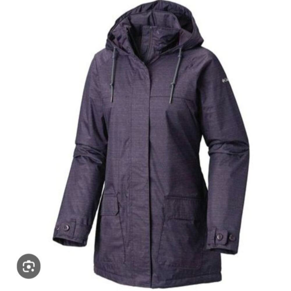 Columbia Medium Purple "Lookout Crest" Hooded Waterproof Multi-Pocket Jacket